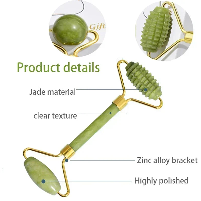 Jade Facial Roller & Gua Sha Set